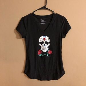 Black shirt with sugar skull